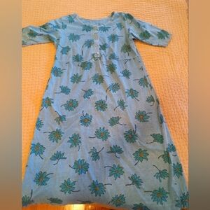 Floral Cotton Maxi Dress Y2K Whimsical Print Functional Buttons